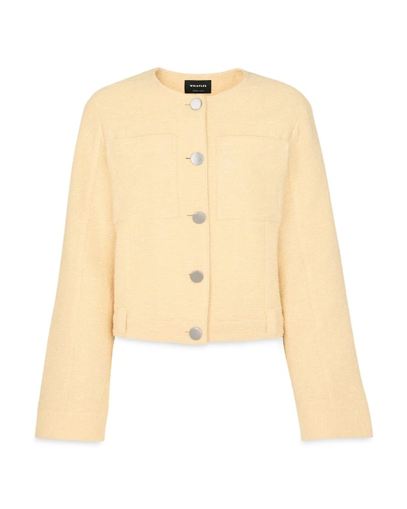 Textured Collarless Jacket