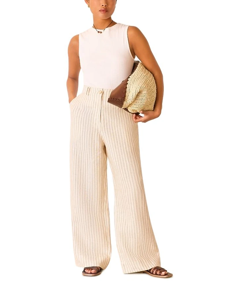 Linen Stripe Trousers