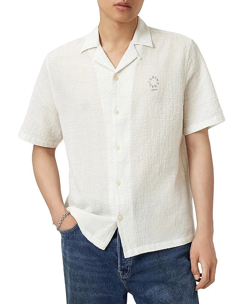 Allsaints Admon Relaxed Fit Short Sleeve Camp Shirt
