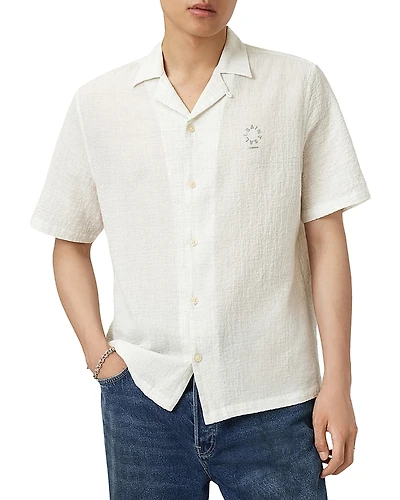 Allsaints Admon Relaxed Fit Short Sleeve Camp Shirt