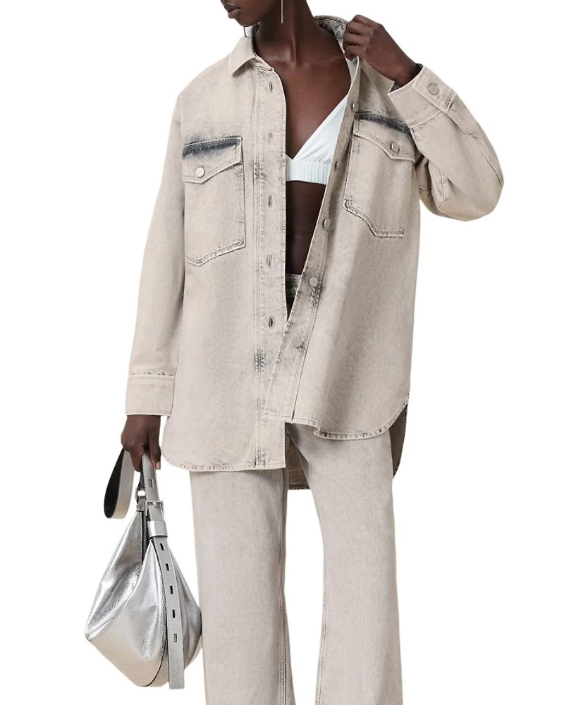 Faye Sparkle Denim Shirt Dress