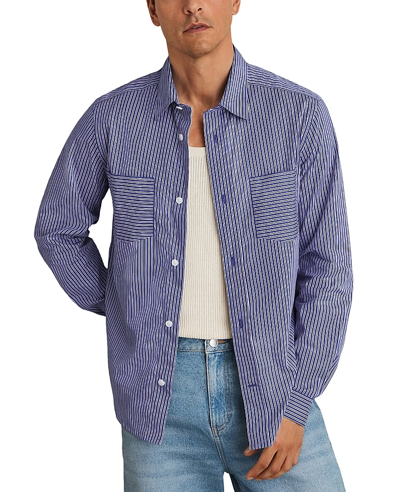 Reiss Hendrixon Regular Fit Striped Poplin Shirt