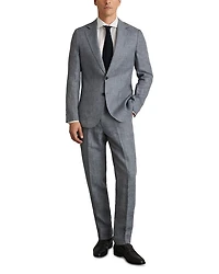 Slim Fit Prince of Wales Check Linen Blazer