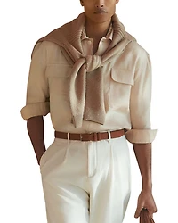 Regular Fit Twin Chest Pocket Linen Shirt