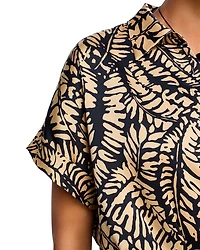 Tie Front Satin Shirt