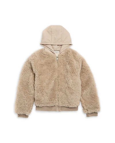 Moncler Girls' Teddy Zip Up Hoodie - Big Kid