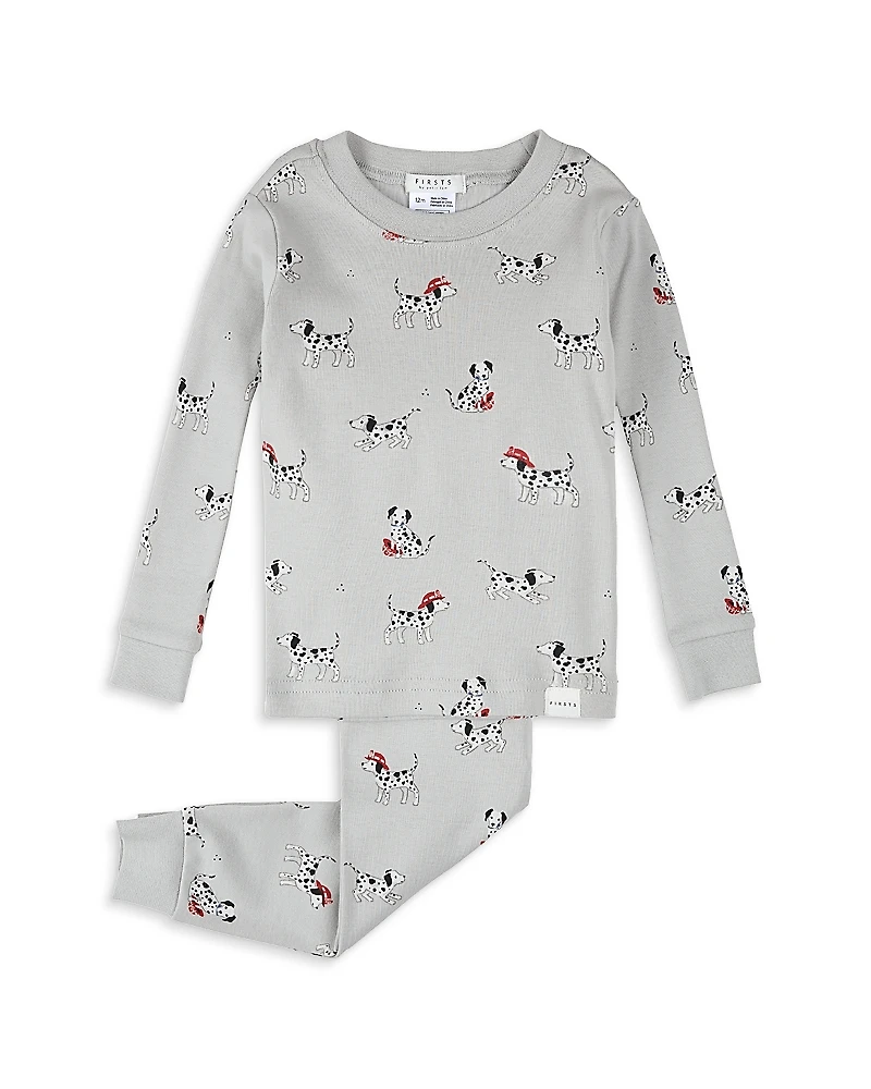 Firsts by petit lem Girls' Printed Long Sleeved Top & Pants Pajama Set