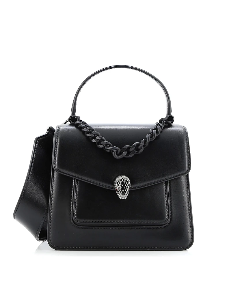 Pre-Owned Bvlgari Serpenti Forever Maxi Chain Top Handle Bag Leather