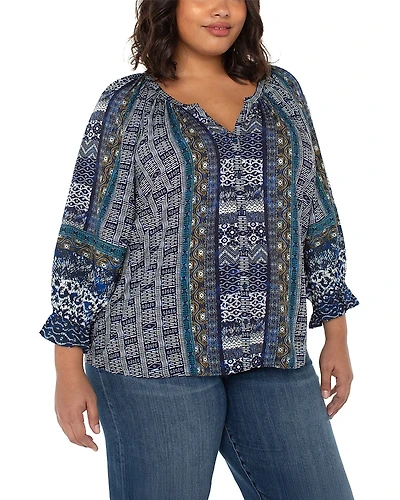 Liverpool Los Angeles Plus Geo Print Blouse