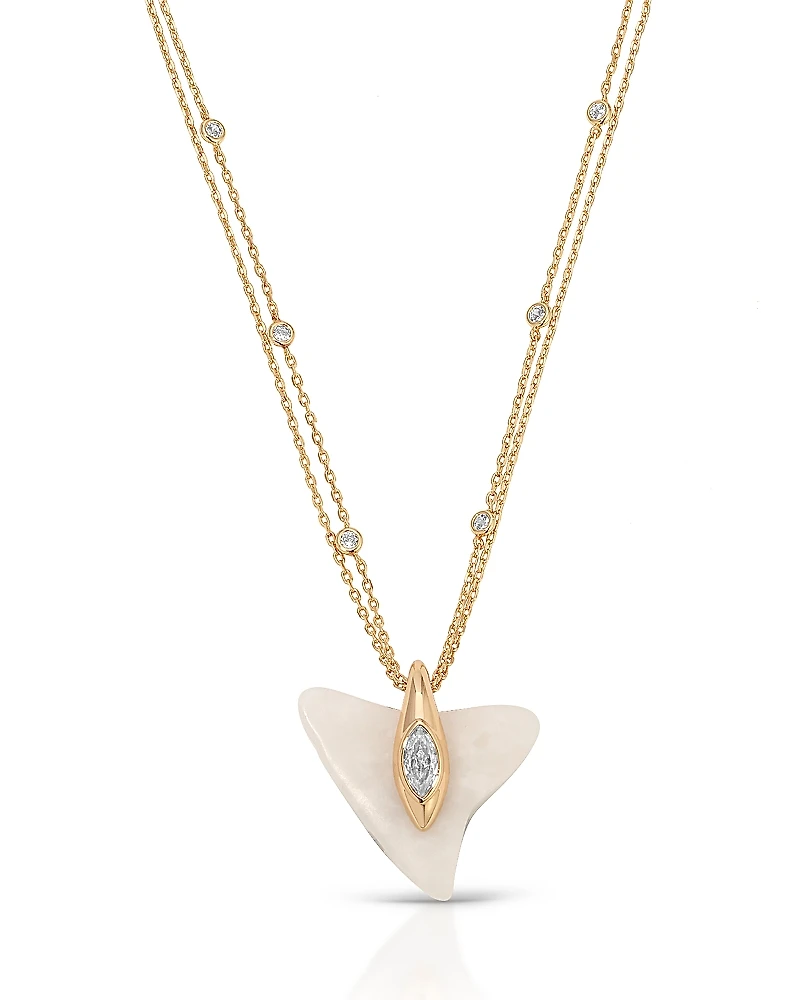 Ettika Deep Ocean Shark Tooth Pendant Necklace, 15-18.25