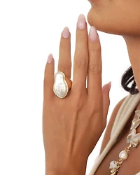 Sea Born Imitation Pearl Cocktail Ring