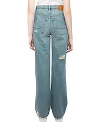 Elio High Rise Distress Jeans Light Blue