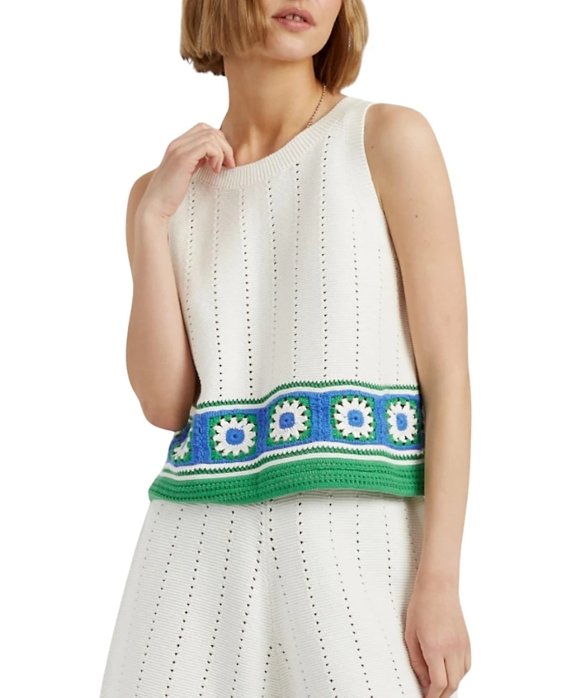 Chinti & Parker Women's Cotton Hand Crochet Vest