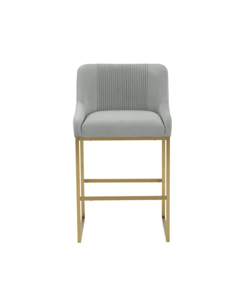 Lisa Pleated Velvet Counter Stool