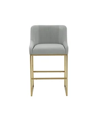 Lisa Pleated Velvet Counter Stool