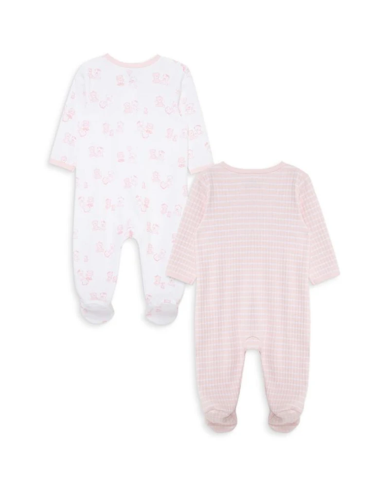 Girls' Bear Footies, Pack of 2 - Baby