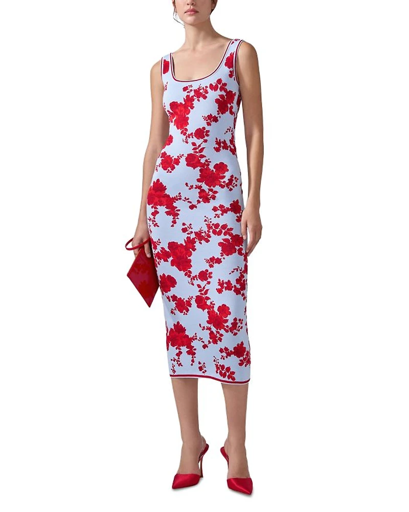 Silk Sleeveless Scoop Neck Midi Dress