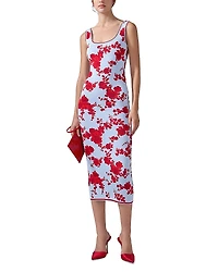 Carolina Herrera Silk Sleeveless Scoop Neck Midi Dress