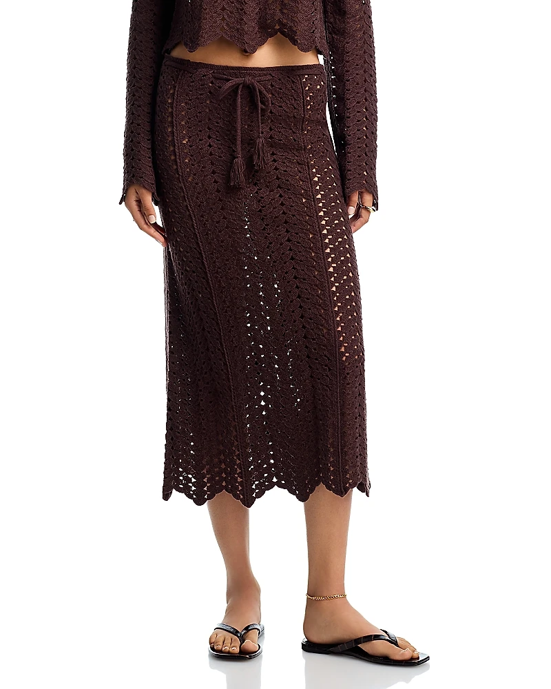 Aqua Crochet Midi Skirt - Exclusive