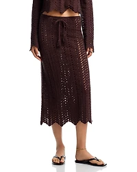 Aqua Crochet Midi Skirt - Exclusive