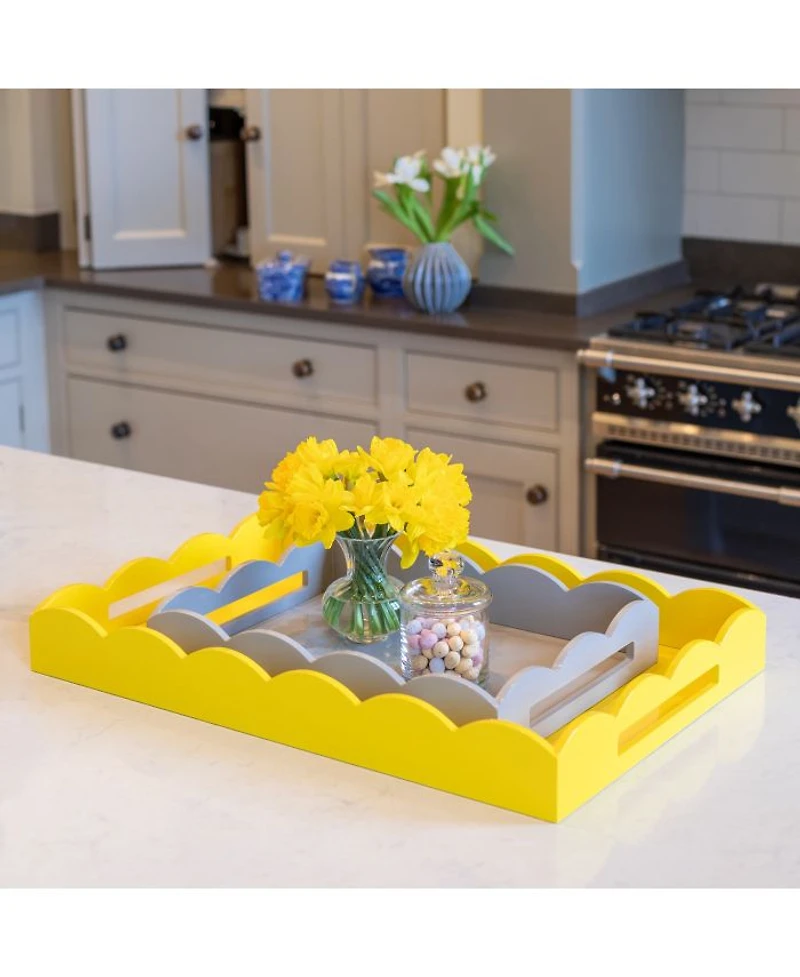 Scalloped Ottoman Tray, 17" x 13"