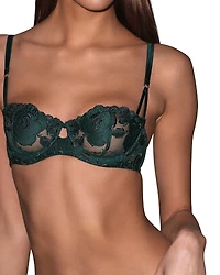 Fleur du Mal Rose Embroidery Balconette Bra