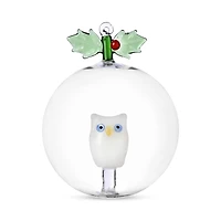 Ichendorf Holly and Owl Glass Ornament