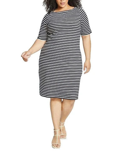 Plus Belle Breton Stripe Jersey Dress