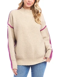Karen Kane Colorblocked Mock Neck Sweater