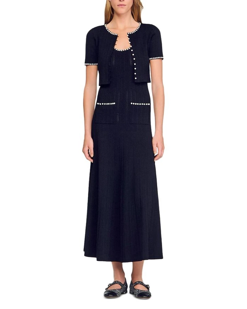 Cropped Beaded Cardigan