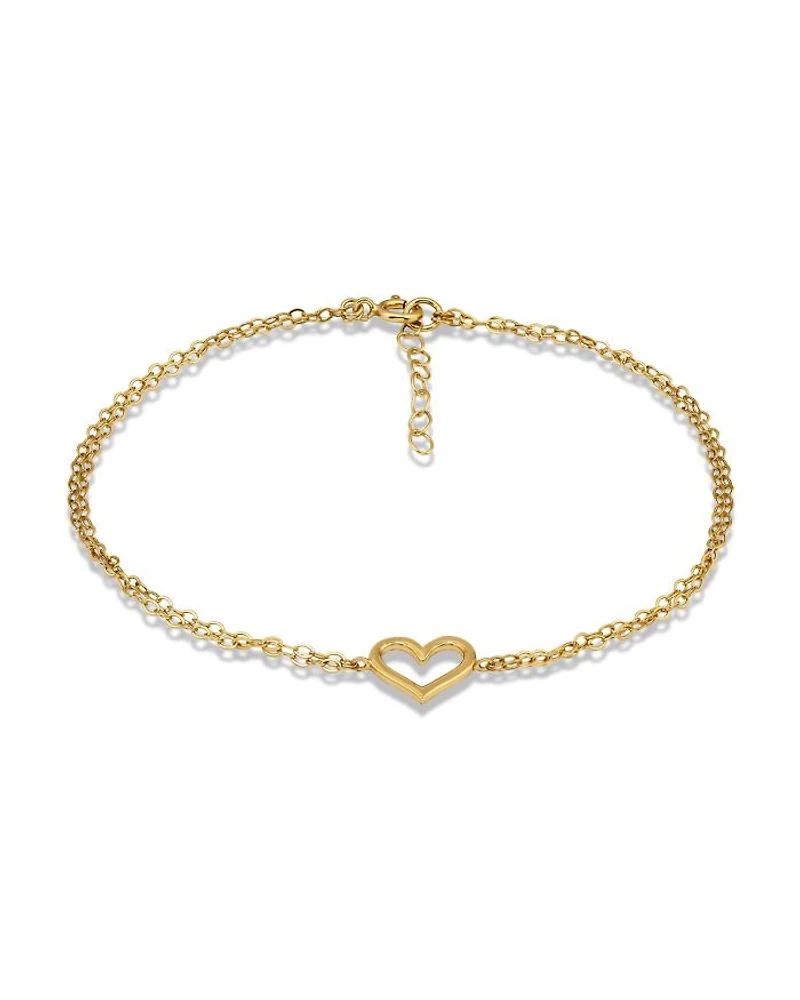 Polished Heart Ankle Bracelet