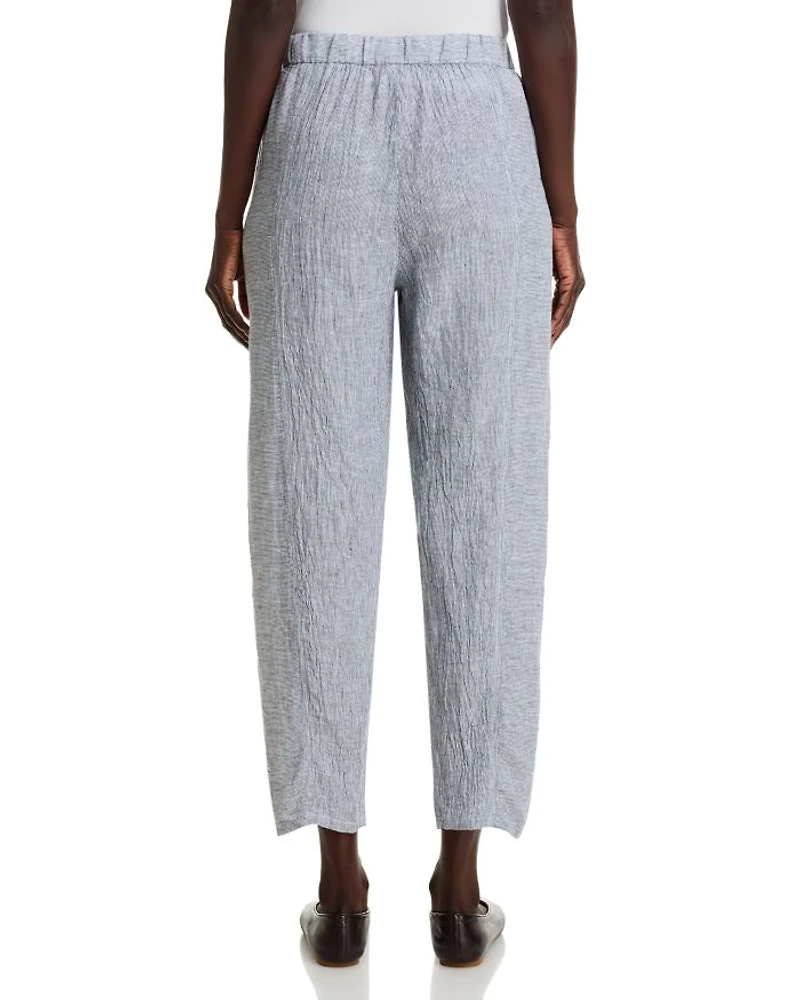 Linen Ankle Pleated Lantern Pants