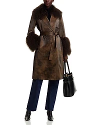 Viv Shearling Trim Coat