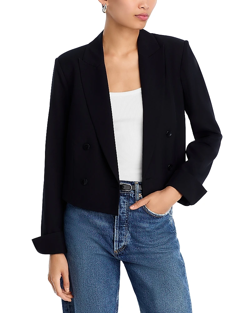 Steve Madden Rowane Cropped Double Breasted Blazer