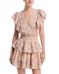 LoveShackFancy Gwen Lace Trim Mini Dress