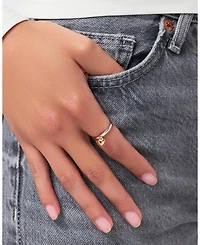 Leia Two Tone Brass Gold Heart Ring