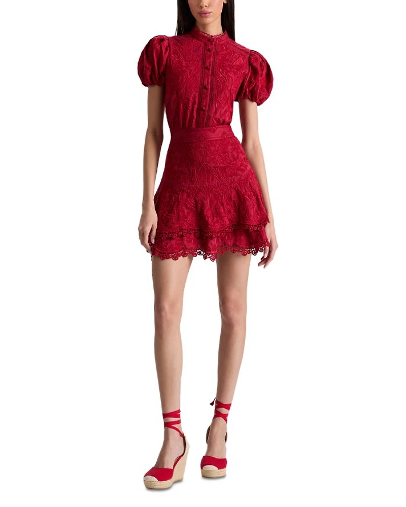 Loryn Embroidered Short Sleeve Dress