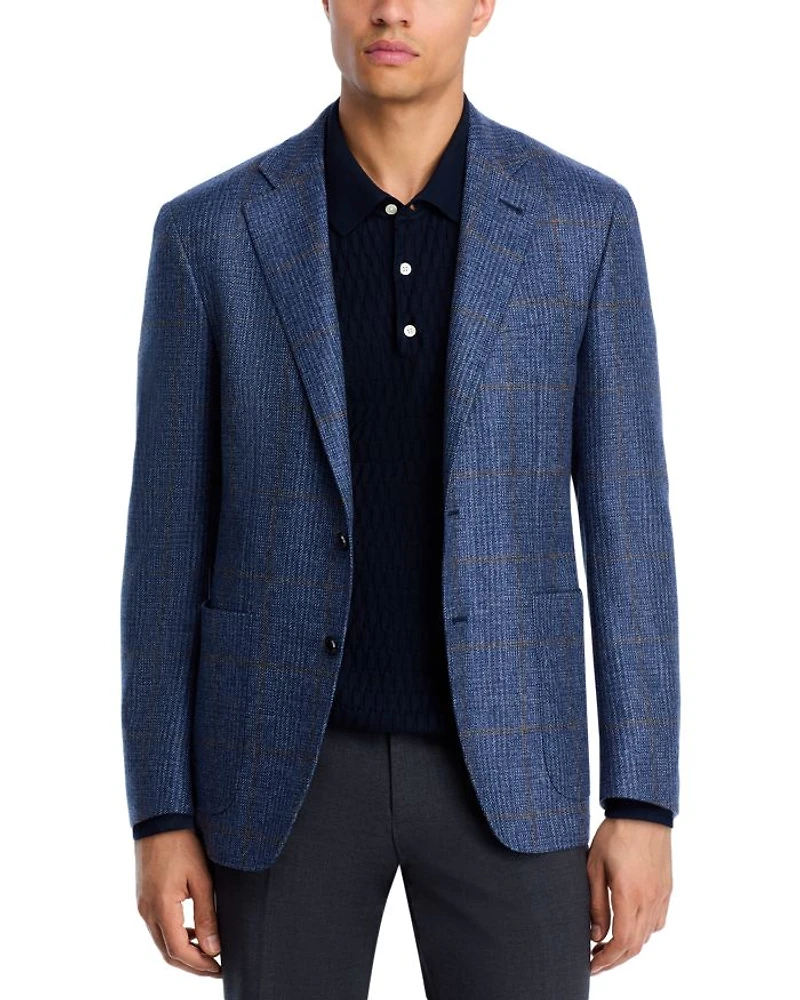 Kei Plaid Unstructured Trim Fit Sport Coat