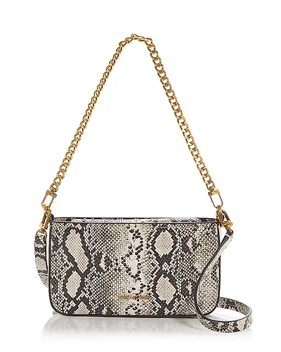 Michael Kors Convertible Pochette Snake Embossed Leather Crossbody Bag