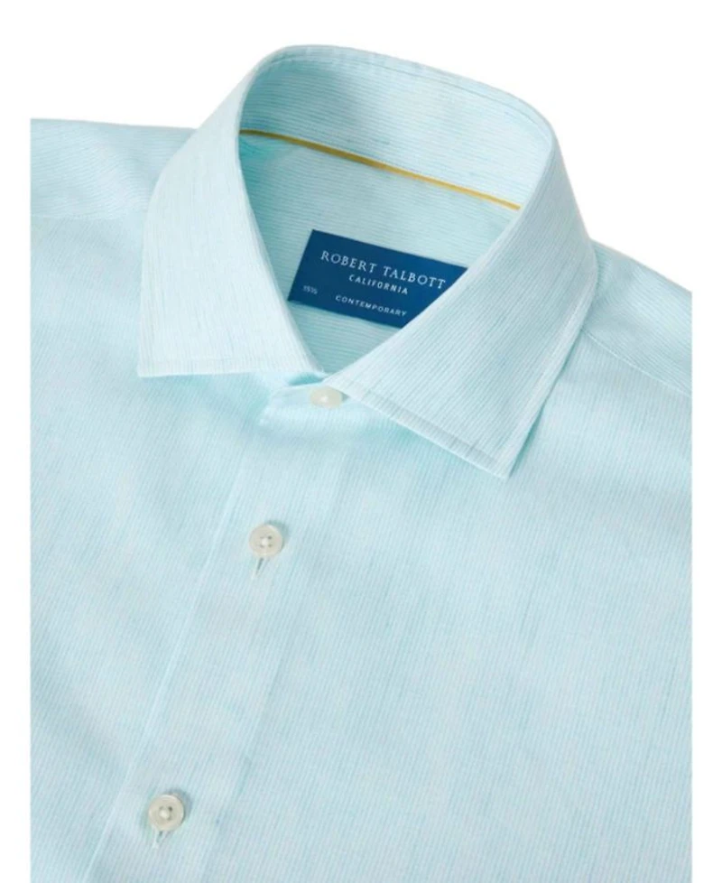 Reynolds Micro Stripe Cotton/Linen Contemporary Fit Shirt