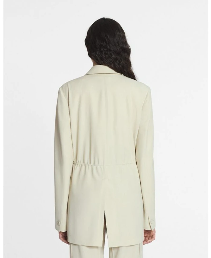 Belted Wool Blend Jacket