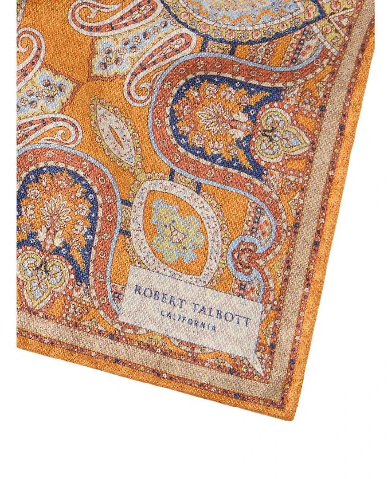 Collins Reversible Paisley Silk Pocket Square
