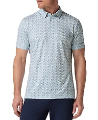 Mizzen+Main Versa Short Sleeve Polo White Dallas Mosaic