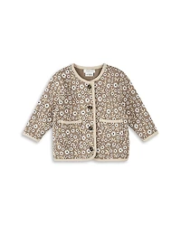 Firsts by petit lem Girls' Daisy Print Quilted Cardigan - Baby
