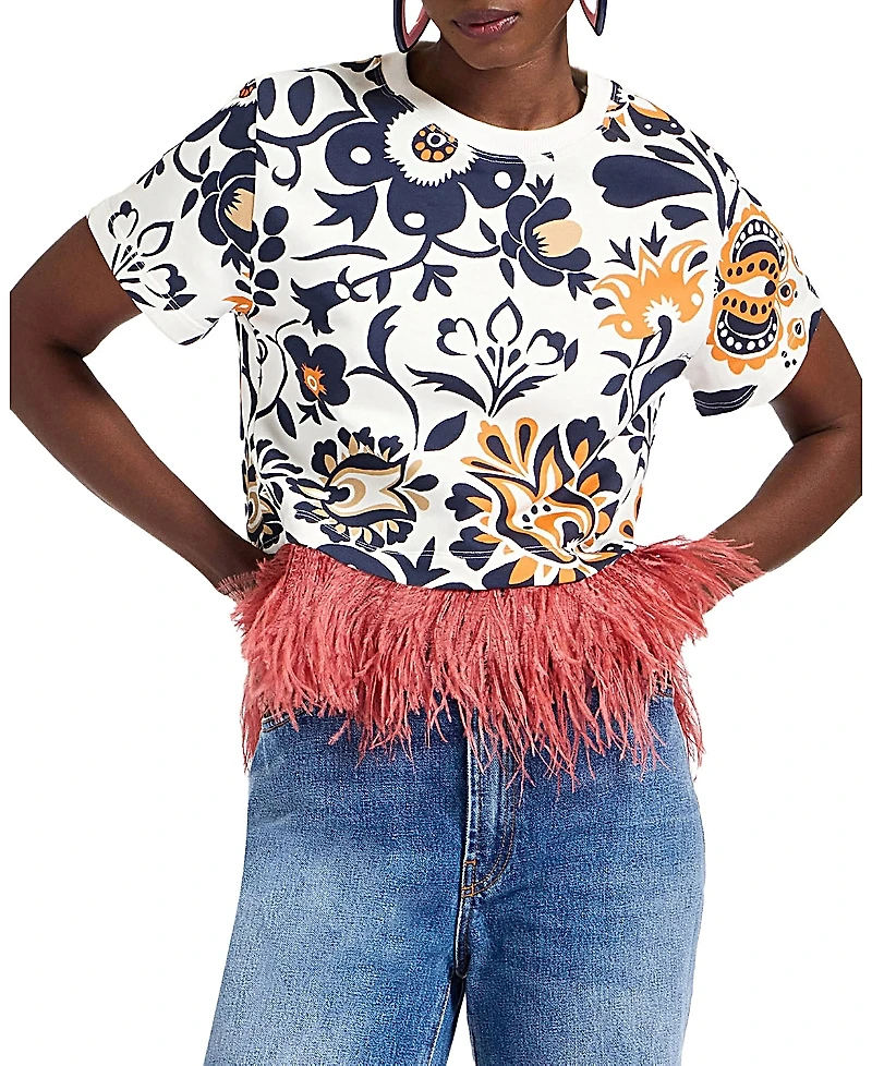 La DoubleJ La Scala Tee with Feathers