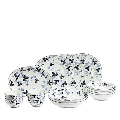 Wedgwood Wild Strawberry Inky Blue Dinnerware 15 Piece Set, Service for 4
