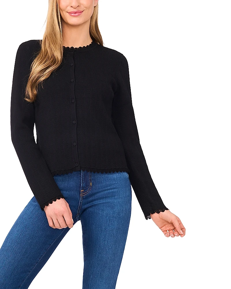 CeCe Button Front Sweater