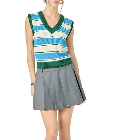 Women's Wide Stripe Sleeveless Knit Top