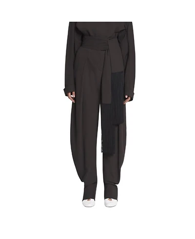 Wool and Viscose Like Barrel Pants