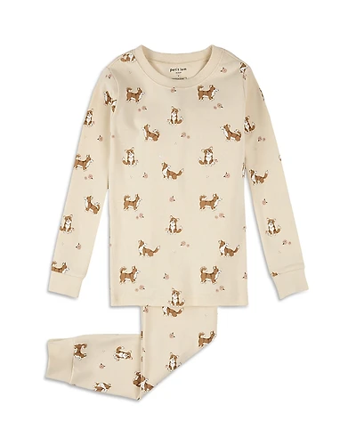 petit lem Girls' Corgi Print Pajama Set - Little Kid